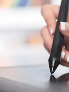 drawing on a tablet with a stylus