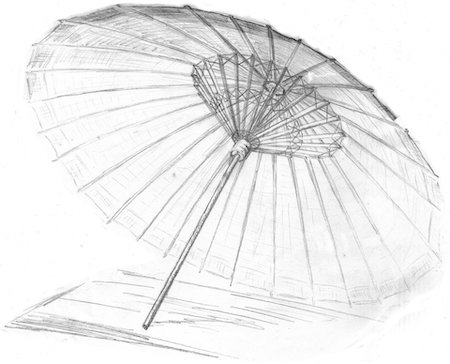 umbrella pencil drawing
