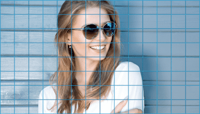image of woman with gridlines