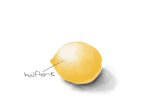 drawing of lemon with halftone