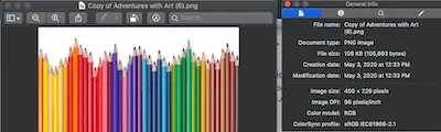 image of colored pencils and image details
