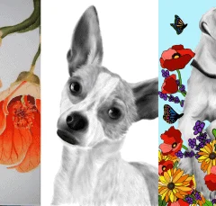 collection of art flowers and dogs cover