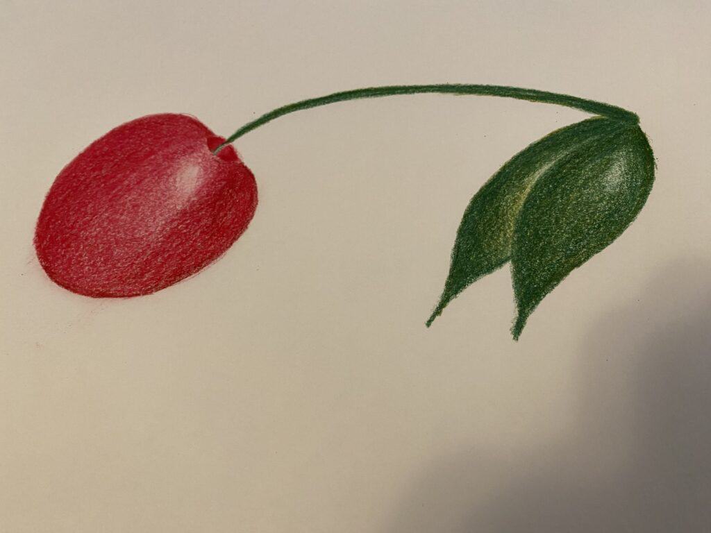 finished cherry drawing