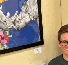 with a rhino art print cover