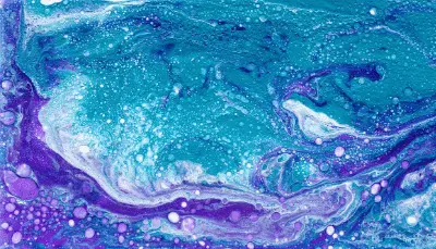 blue and purple acrylic pour painting