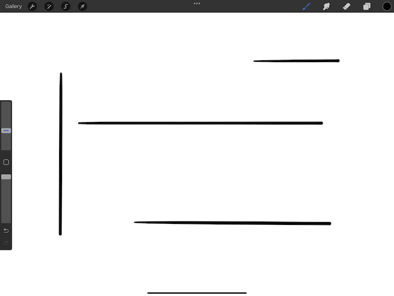 procreate straight lines made on grid