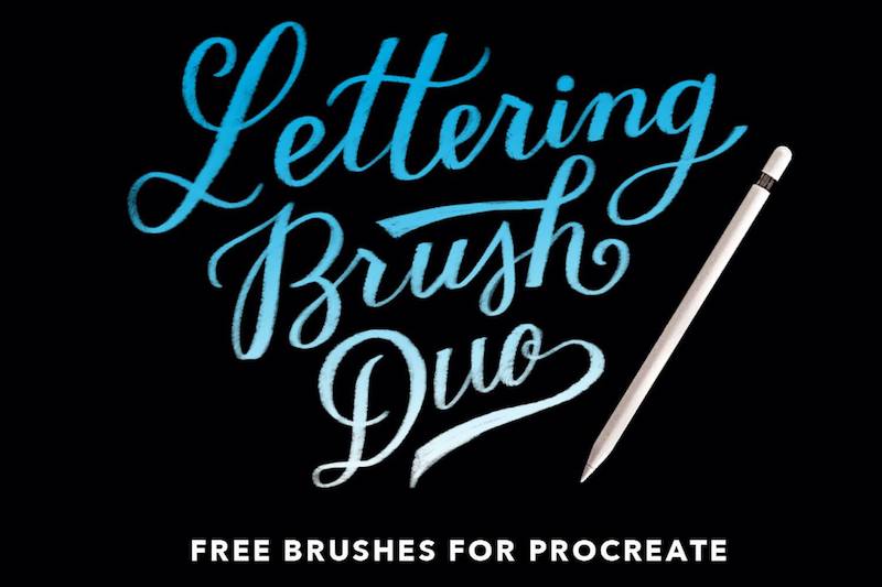 free lettering brushes from  pixel surplus