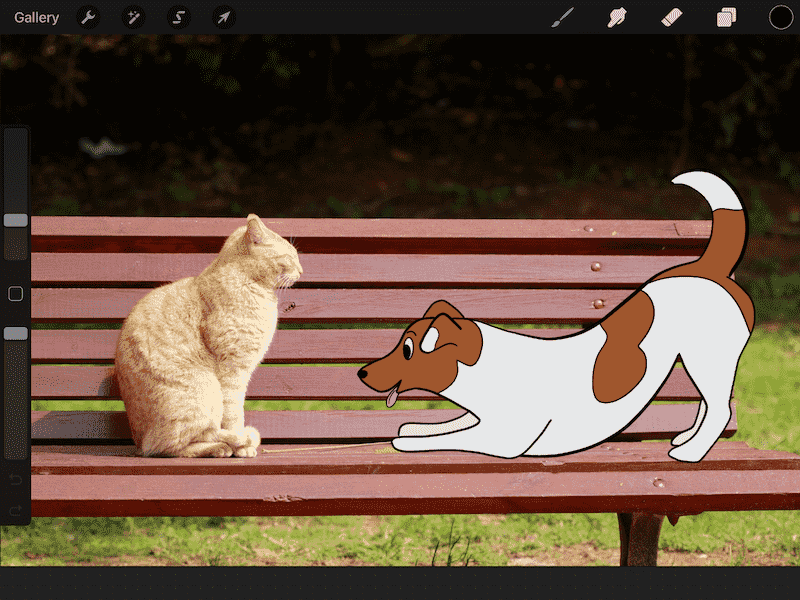 cat image with dog cartoon