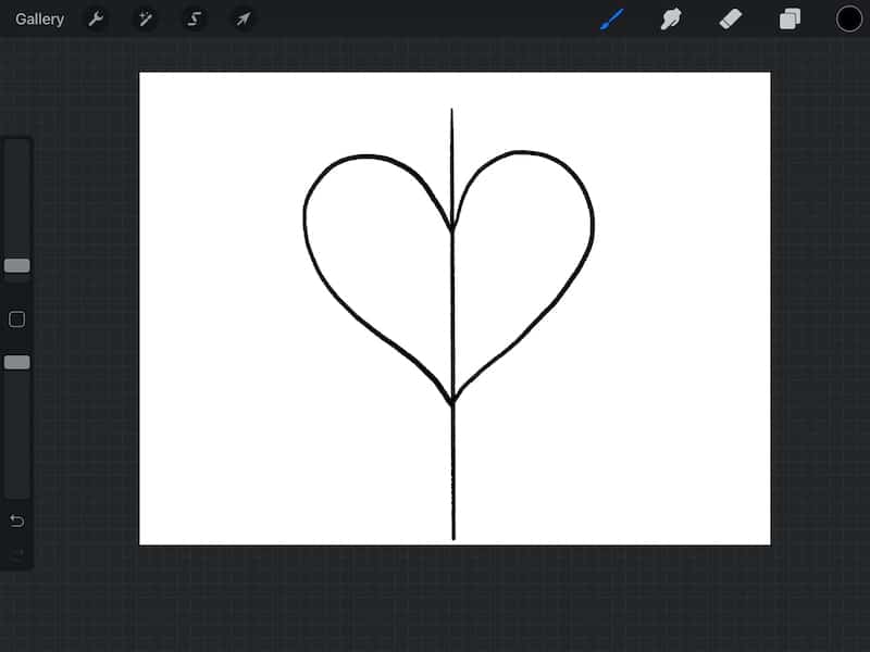 draw symmetrically with a heart