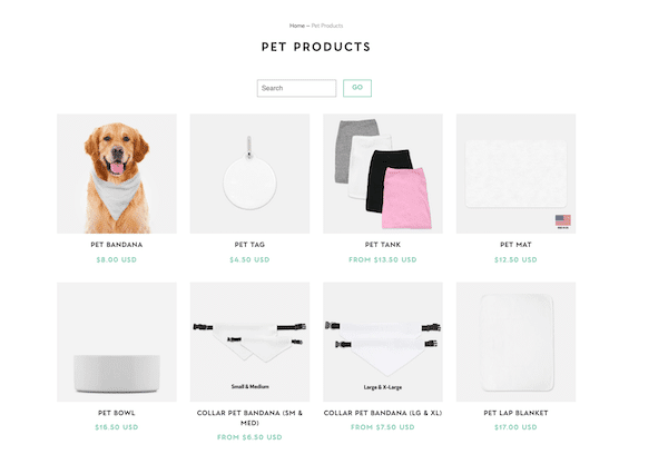 printed mint pet products