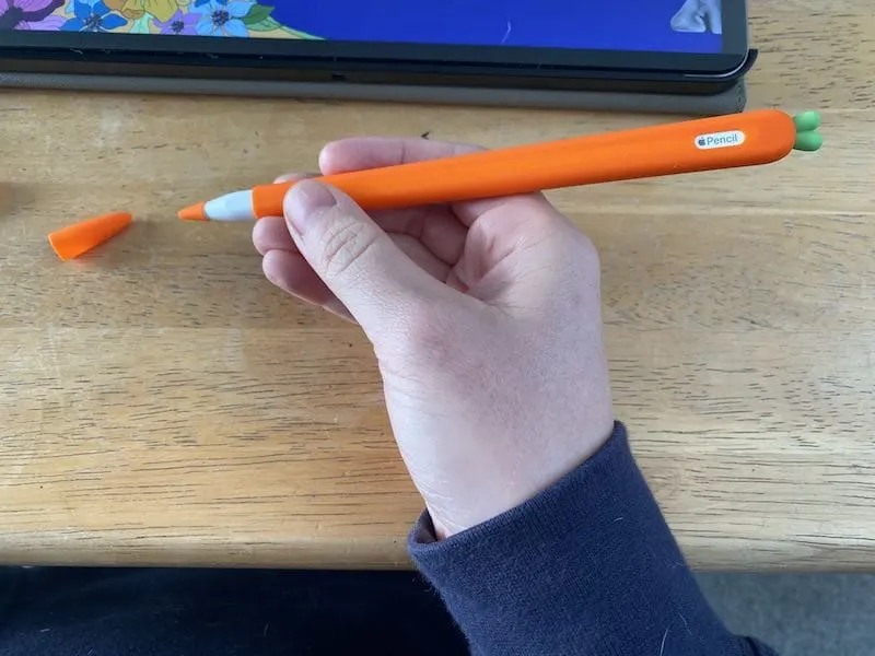 carrot apple pencil sleeve small tip cover