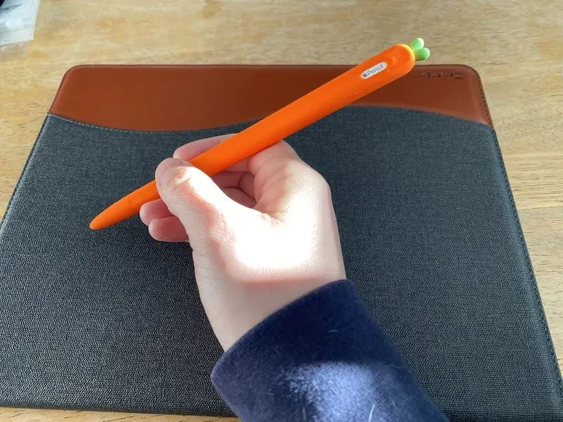 carrot apple pencil sleeve with tip cover
