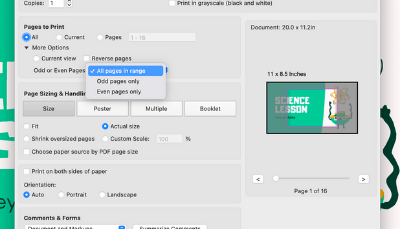 how to print alternate pages of a PDF
