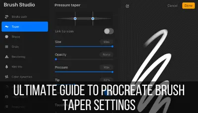 how to use the taper Procreate brush settings
