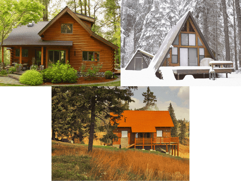 3 different types of cabins
