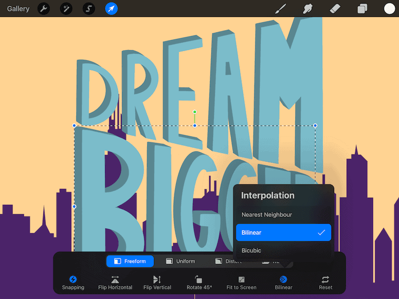 procreate interpolation settings