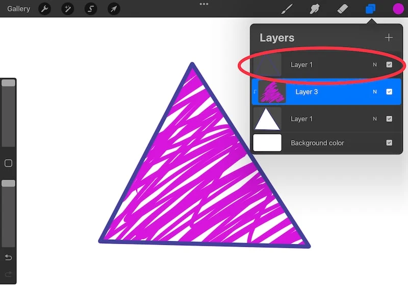 procreate add outline back on top of clipping mask