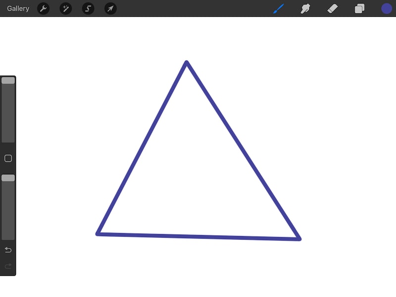 procreate blue triangle shape