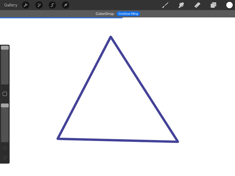 procreate triangle filling with background white