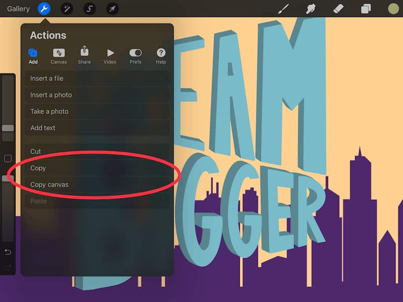 how to copy in procreate