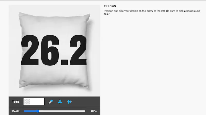 26.2 design on teepublic pillow