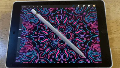 procreate neon pattern design with apple pencil