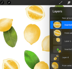 how to select multiple layers in Procreate