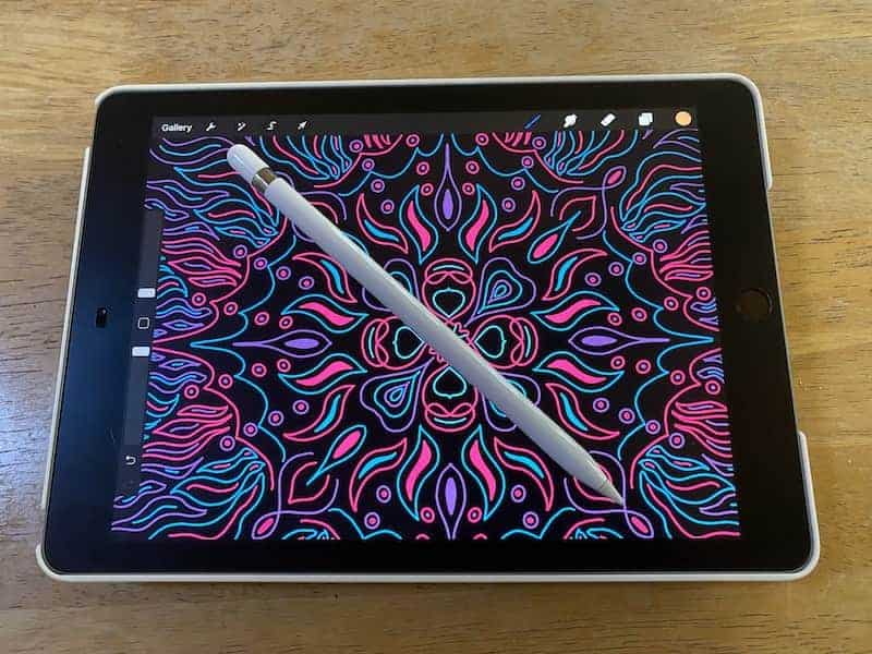 procreate neon pattern drawing with apple pencil