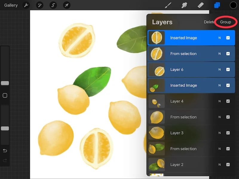 how to group layers in procreate