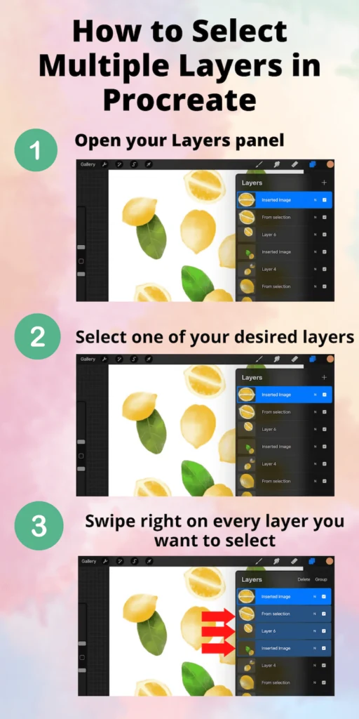 How to Select Multiple Layers in Procreate