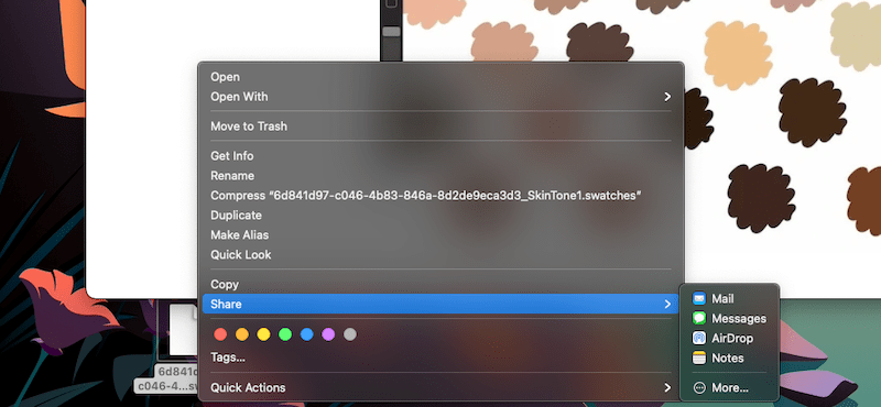 how to import .swatches files to Procreate