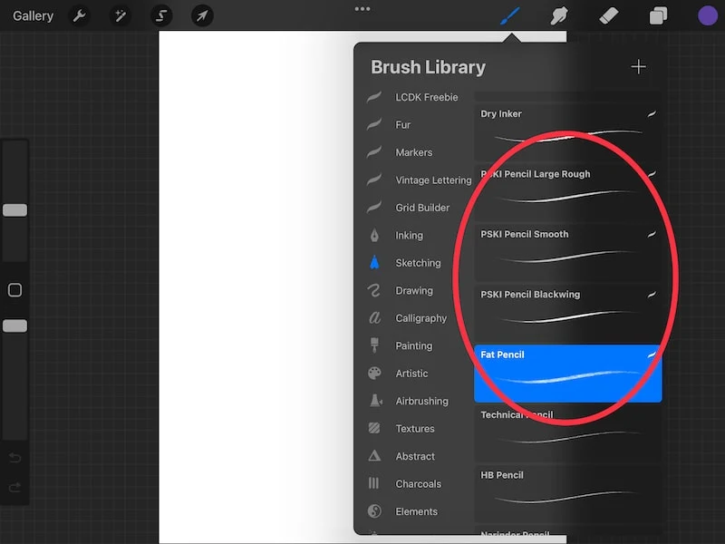 procreate sketching brushes