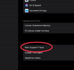 what is procreate palm support