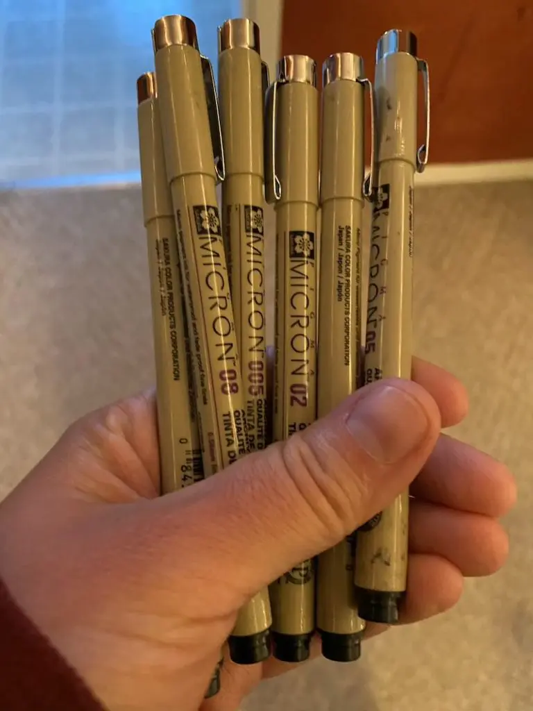 micron archival waterproof pens