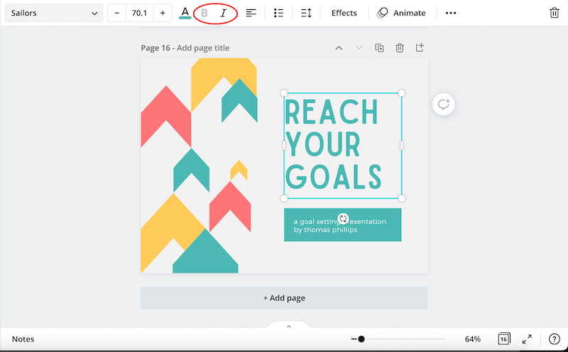 can't bold text in canva