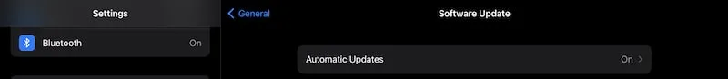 ipad settings automatic software update