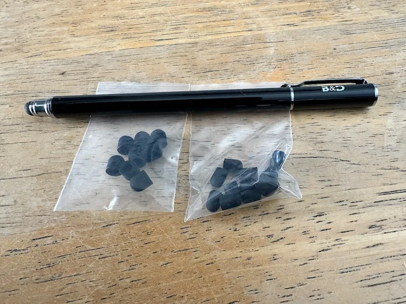 rubber tipped stylus with multiple sizes