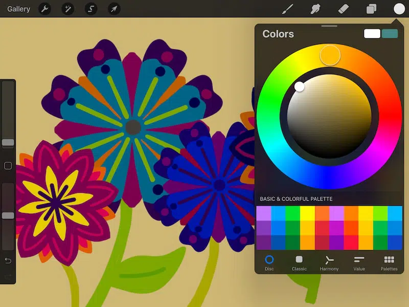 procreate color wheel