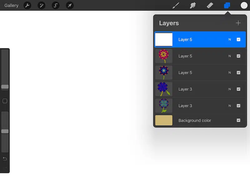 procreate fill layer with white option