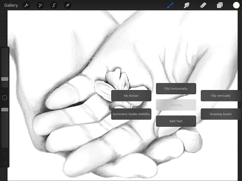 procreate assign an action to the quickmenu