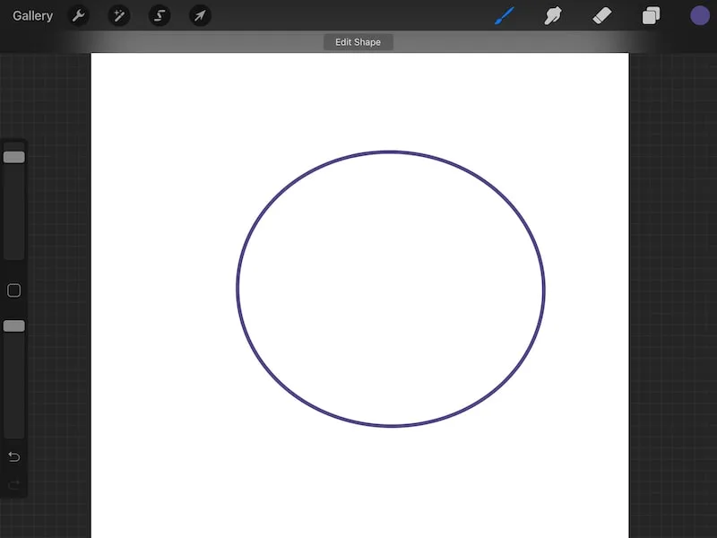 Procreate quickshape circle