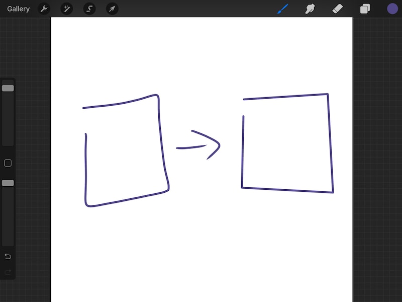 procreate quick shape square mistake