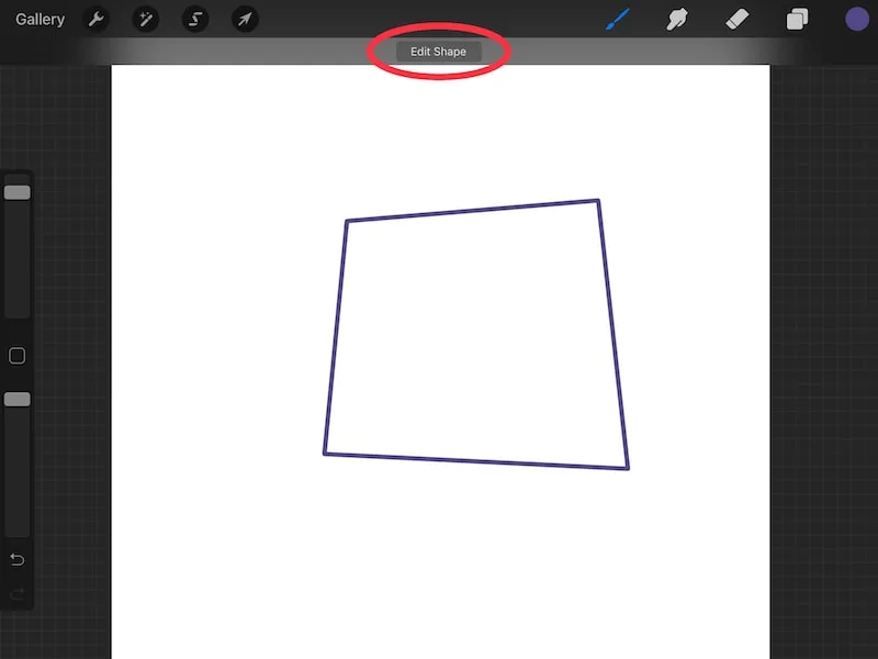 procreate quick shape square edit shape