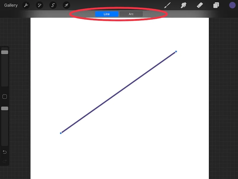 Procreate quick shape straight line