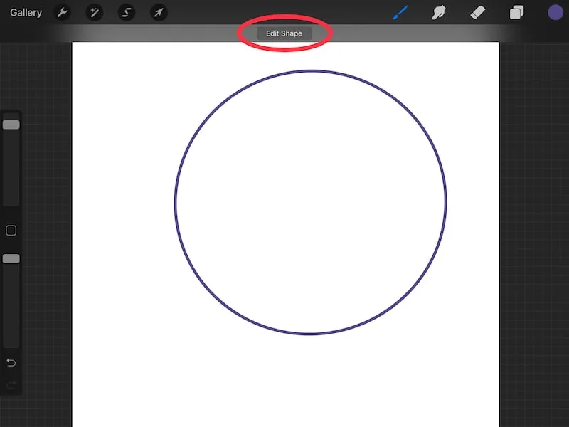 Procreate quickshape edit shape