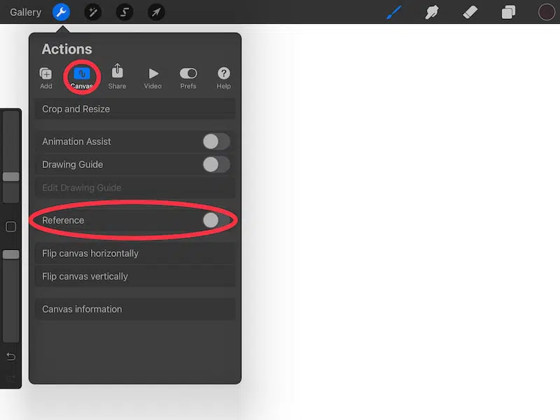 Procreate reference feature