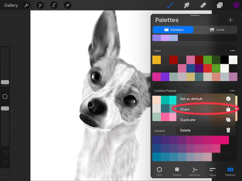 procreate export color palettes