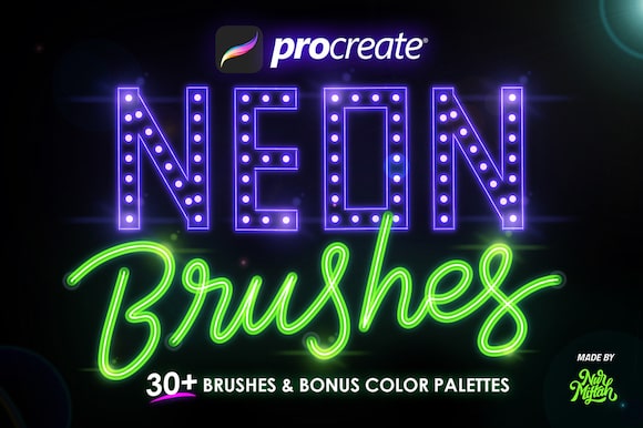 Procreate Neon Brushes pack