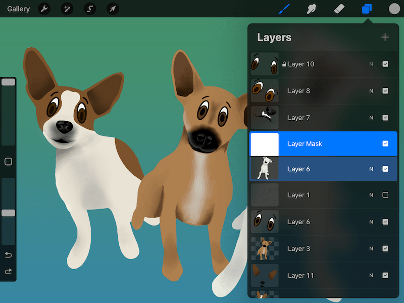 procreate layer mask in layers panel
