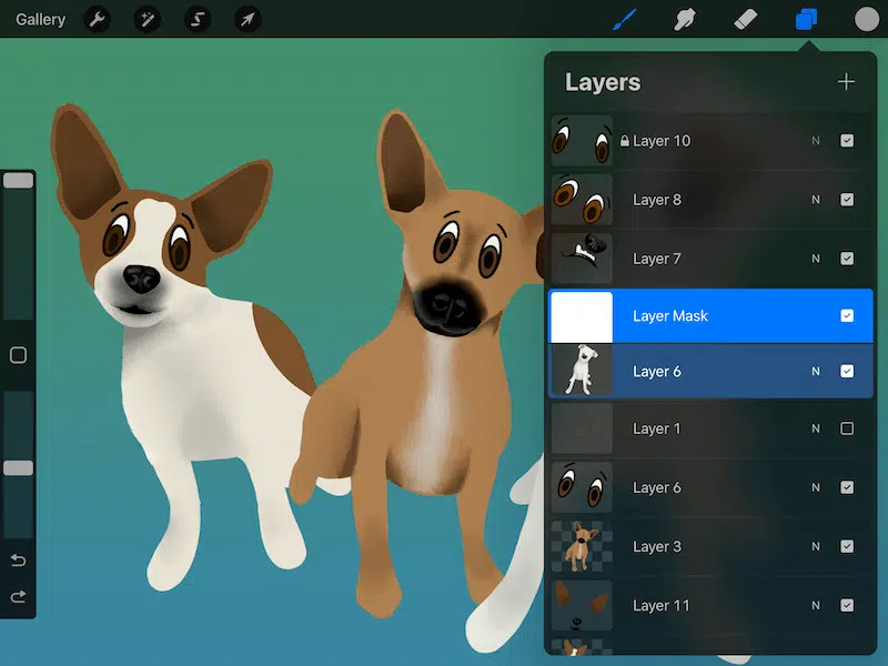 procreate layer mask in layers panel